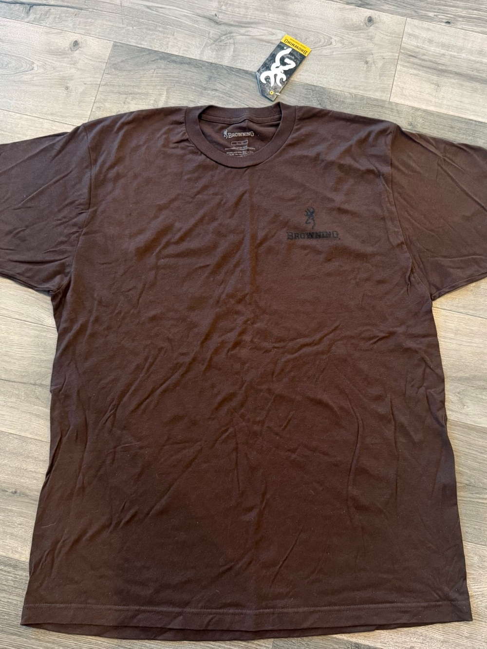 Browning Short Sleeve Crew Tee in Dark Brown with Subtle Logo